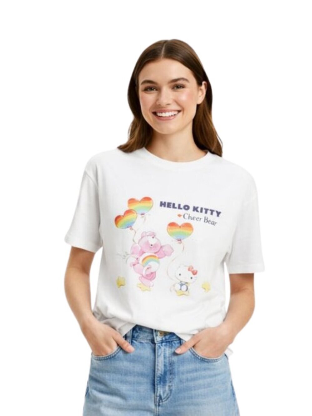 NWT Hello Kitty & Friends x Care Bears Cheer Bear Graphic Tee XS